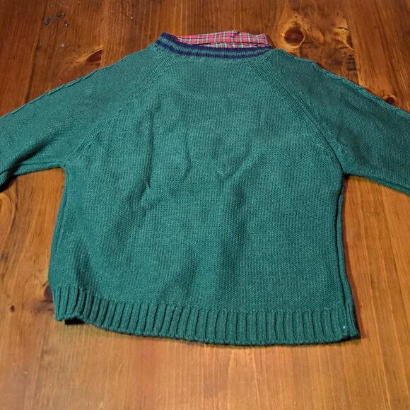 BT Kids Boy 5 2pc Green Sweater Red plaid shirt NWT - Picture 10 of 11